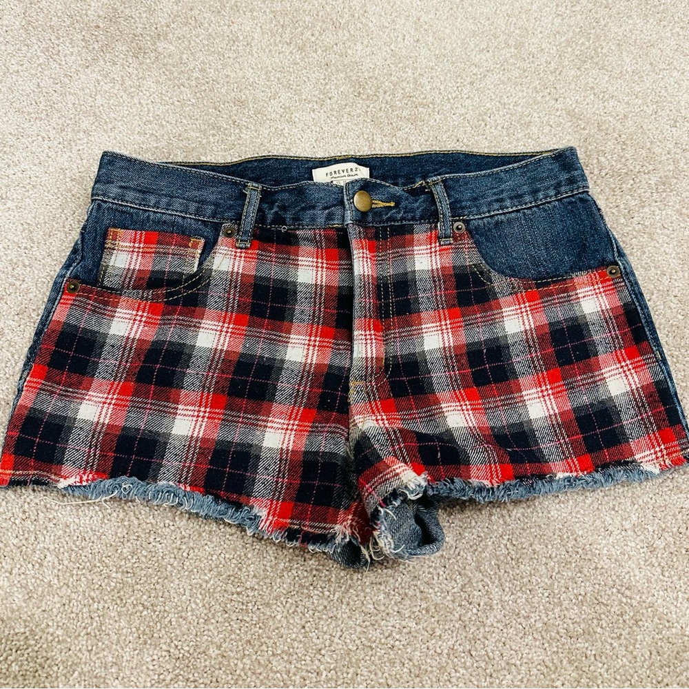 forever 21 plaid short shorts